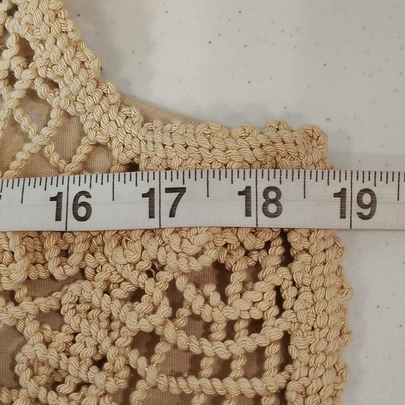 Awake by OS Boho Hippie Crochet Vest Lace  Beads SZ  XL Festival Cowgirl Chic - Picture 12 of 12